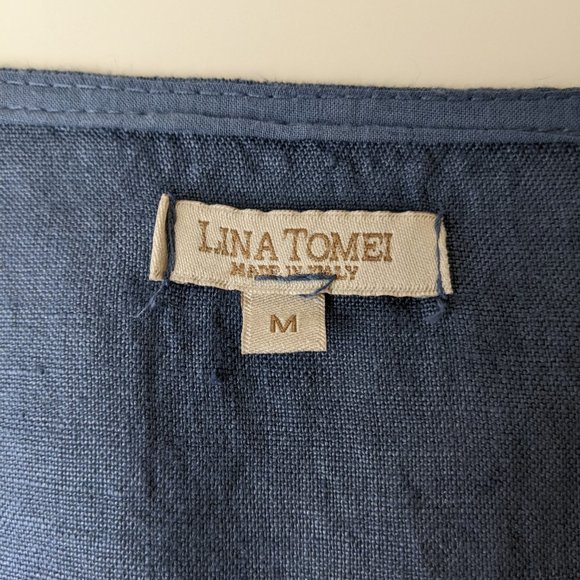 Lina Tomei Italian Linen Dress Medium - Picture 5 of 8